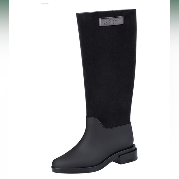 Melissa black flocked boot - Picture 3 of 8